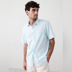 Banana Republic Men's Standard-Fit Seersucker Shirt | Light Blue | M